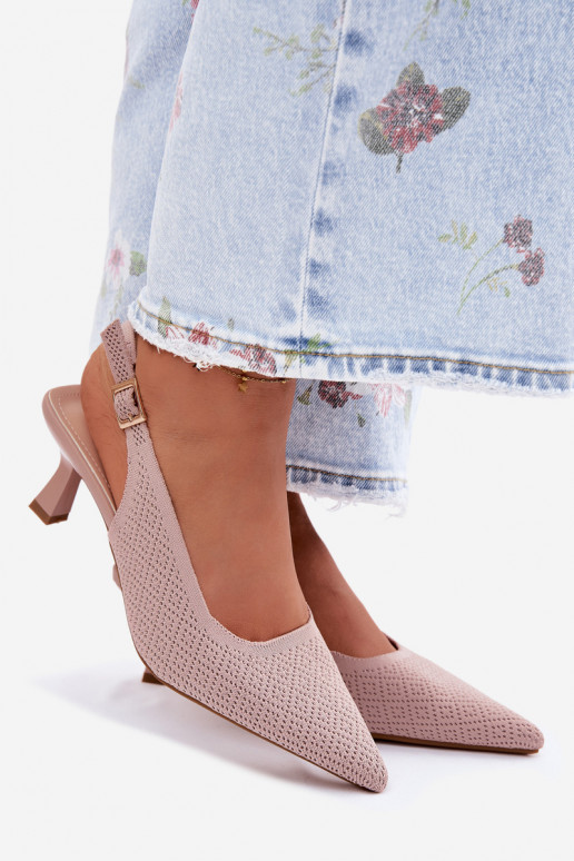 materiaal Sandalen met hoge hak roze Delessa