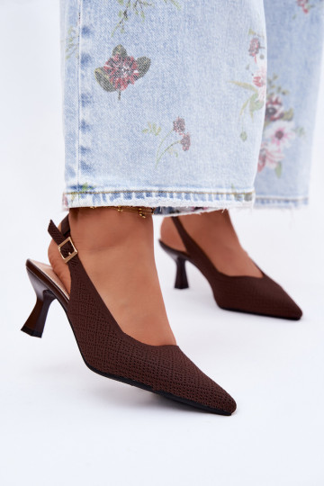 Hoge hakken sandalen in chocoladekleur Delessa