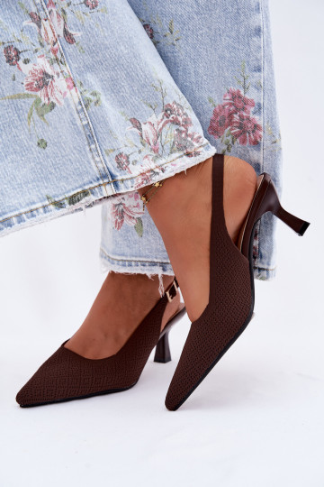 Hoge hakken sandalen in chocoladekleur Delessa 2