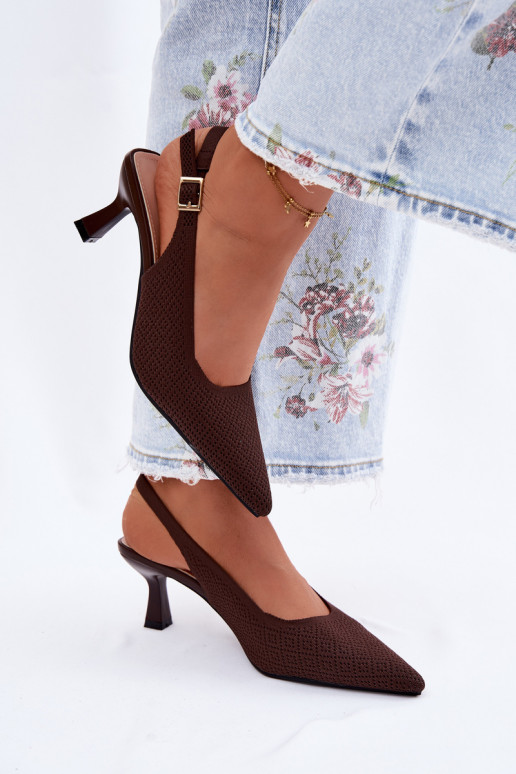 Hoge hakken sandalen in chocoladekleur Delessa