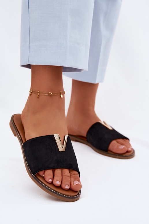 Slippers Dames plat Met sierlijk Detalem V zInart Nelmira