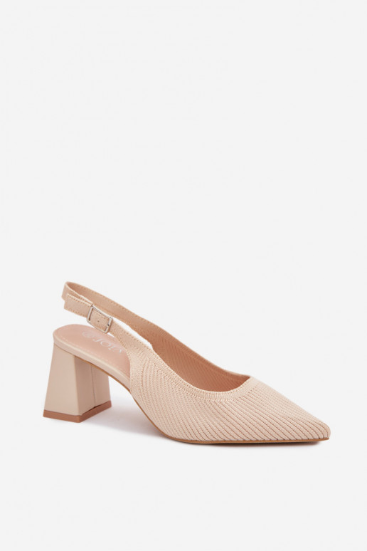 Zandkleurige sandalen met hakken Elissea