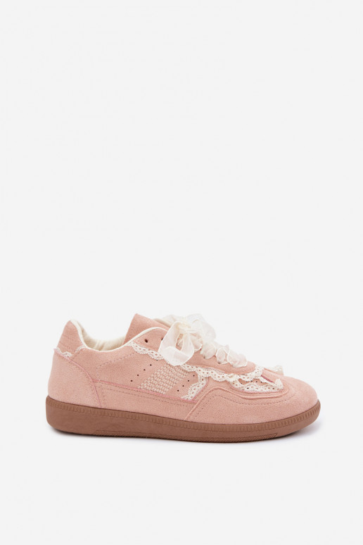 Sneakers model schoenen Dames met kant roze Ilrene