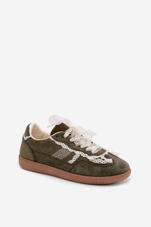 Groene dames sneakers met veters Ilrene
