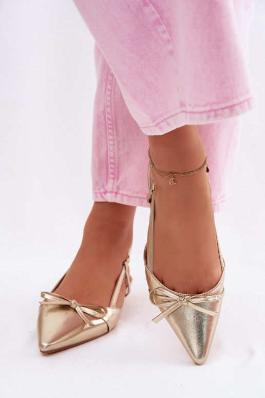 Dames sandalenImitacji Skóry Op een lage hak gouden kleur Jelmera