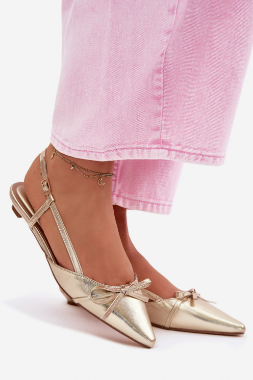 Dames sandalenImitacji Skóry Op een lage hak gouden kleur Jelmera