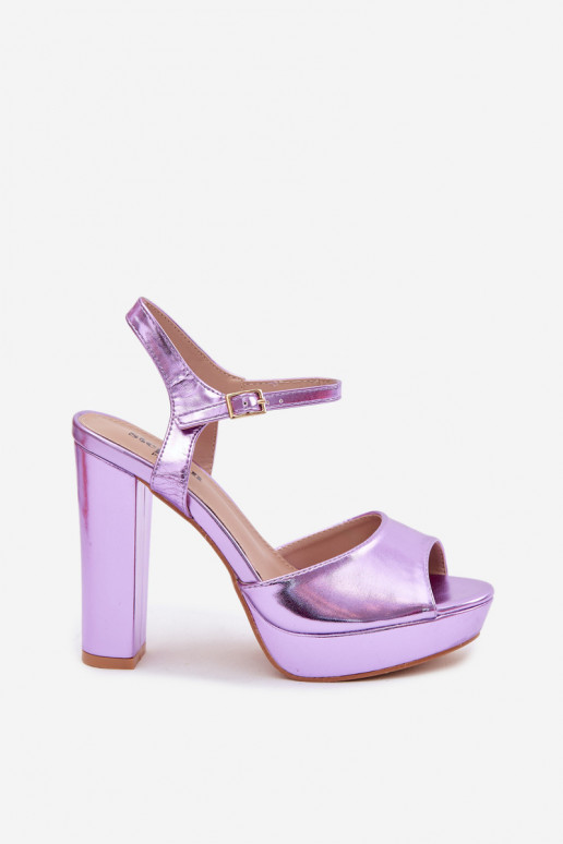 Paarse hoge hak sandalen Nelissey