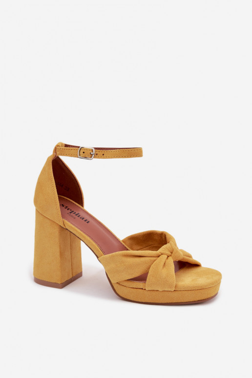 Gele hoge hak sandalen van faux suede Rosetta