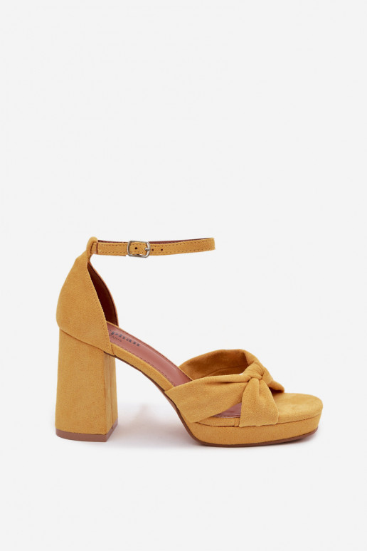 Gele hoge hak sandalen van faux suede Rosetta
