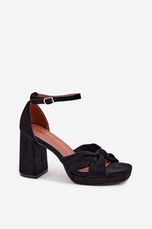 Zwarte hoge hak sandalen van faux suede Rosetta