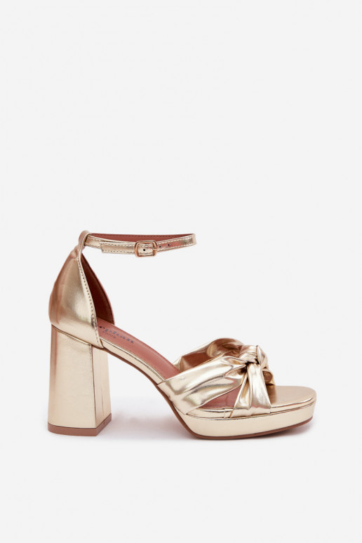 Gouden hoge hak sandalen van faux leather Rosetta