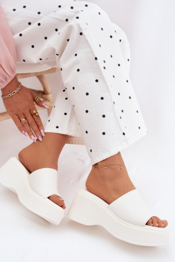 Witte platform slippers Virelia