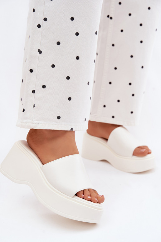 Witte platform slippers Virelia