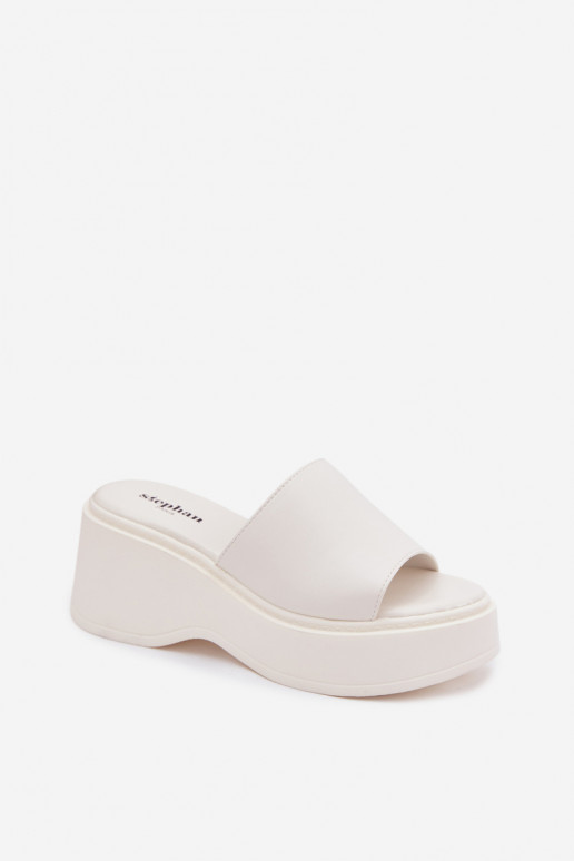 Witte platform slippers Virelia