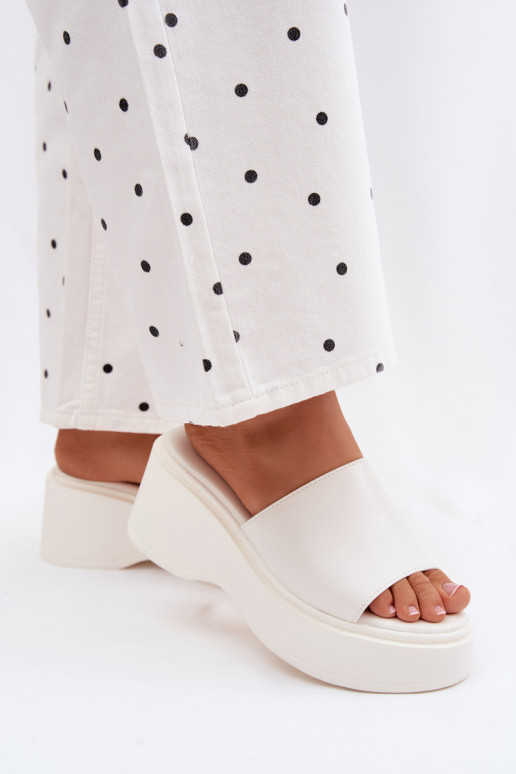 Witte platform slippers Virelia