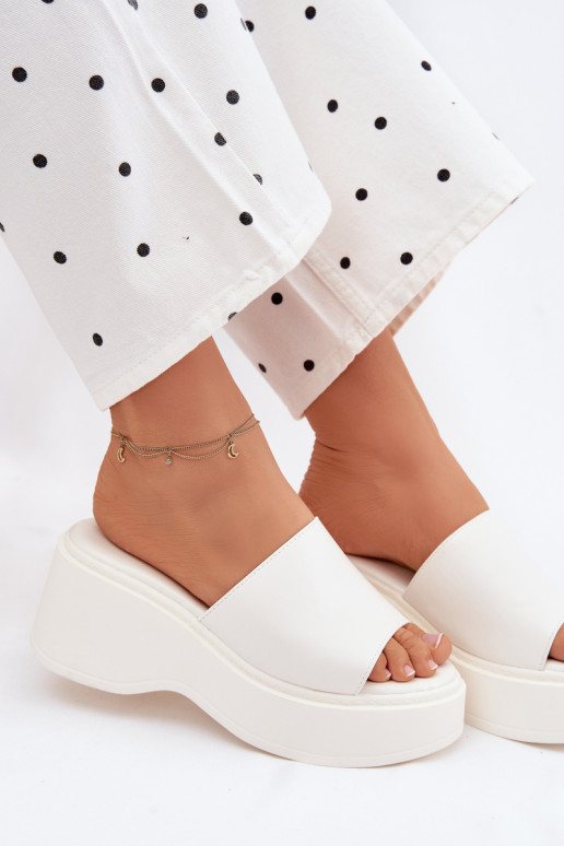 Witte platform slippers Virelia