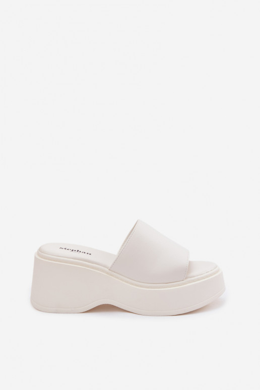 Witte platform slippers Virelia