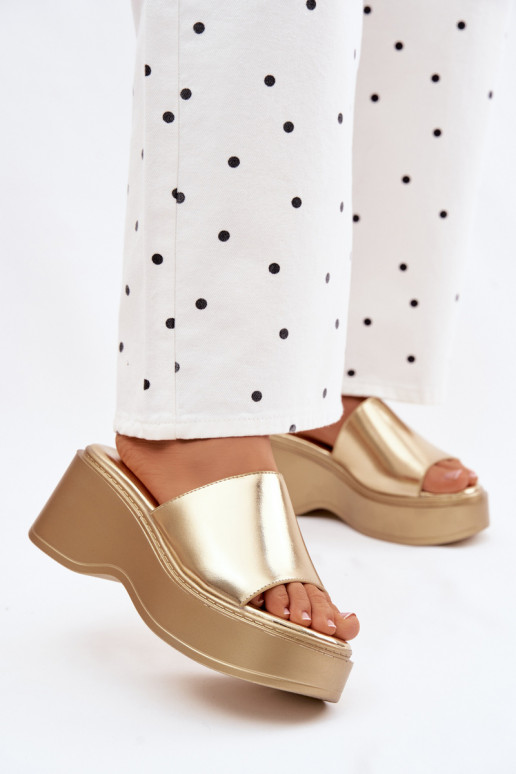 Gouden platform slippers Virelia