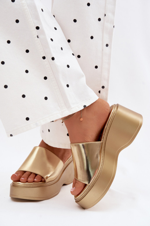 Gouden platform slippers Virelia