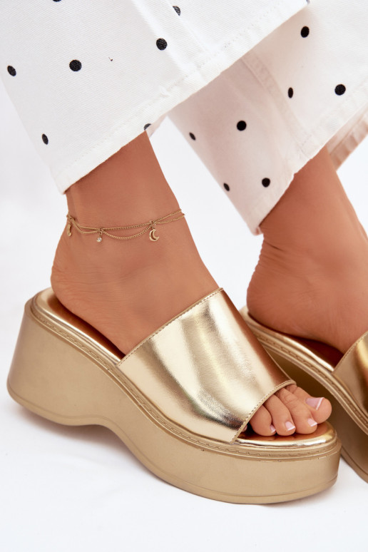 Gouden platform slippers Virelia