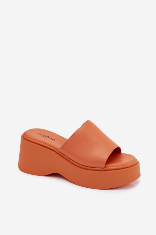 Dames oranje platformslippers Virelia