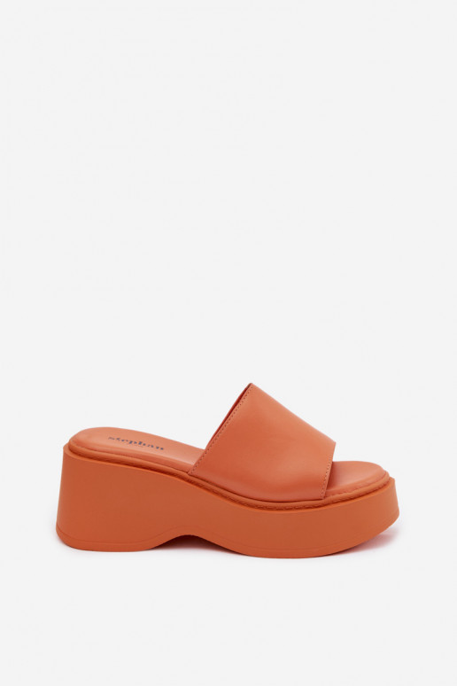 Dames oranje platformslippers Virelia