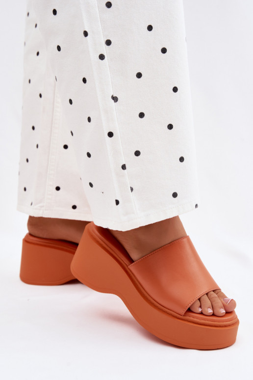 Dames oranje platformslippers Virelia