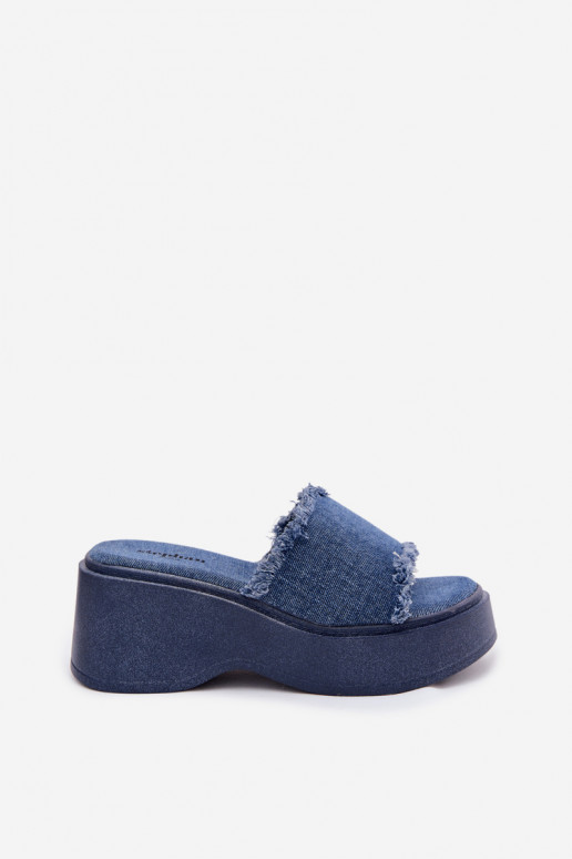 Damespantoffels met platform Denim-materialen Virelia