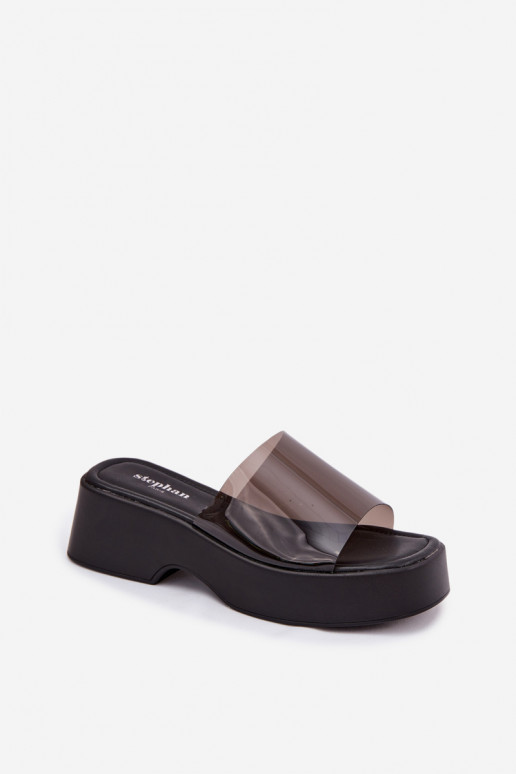 Damespantoffels met platformTransparentnym Strepenem zInart Selestia