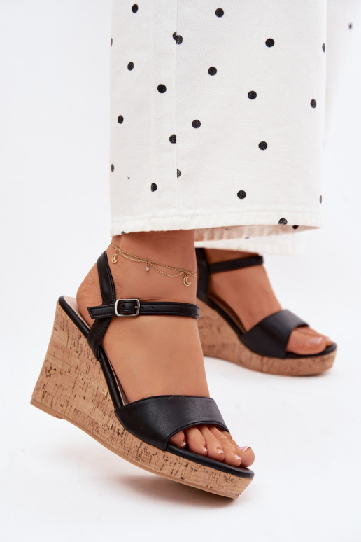Dames zwarte platformsandalen Clarabella