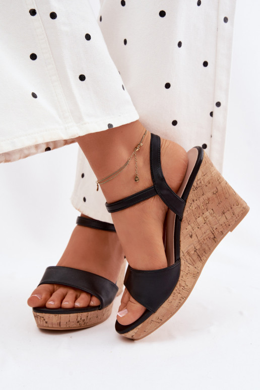 Dames zwarte platformsandalen Clarabella