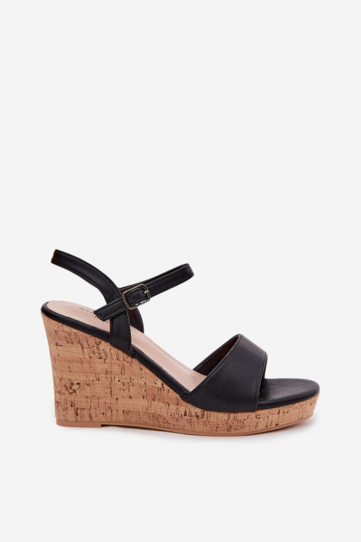 Dames zwarte platformsandalen Clarabella