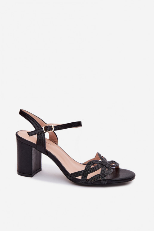 Dames zwarte sandalen met hoge hakken Antonella