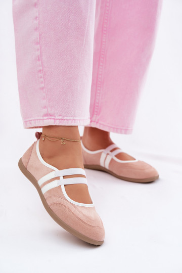 Ballerinas Sportieve stijlElastycznymi Paskami roze Donatella 2