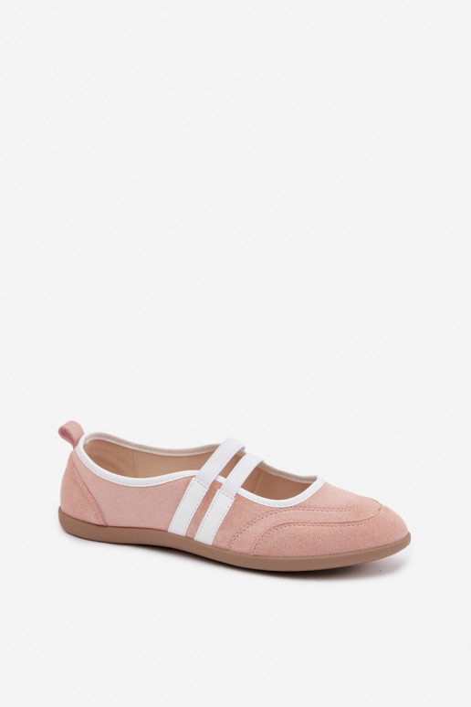 Roze sportieve ballerina's met elastische banden Donatella