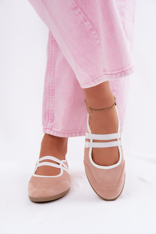 Roze sportieve ballerina's met elastische banden Donatella