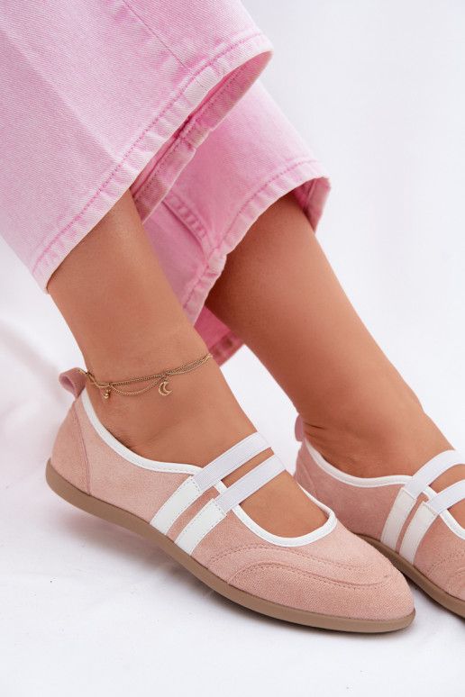 Roze sportieve ballerina's met elastische banden Donatella