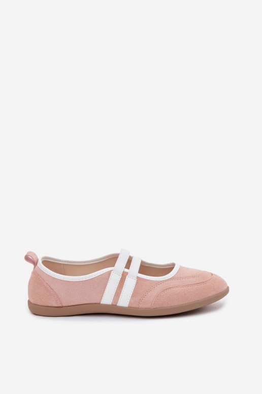 Roze sportieve ballerina's met elastische banden Donatella