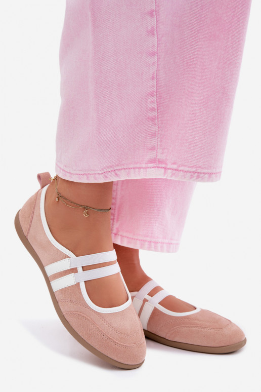 Roze sportieve ballerina's met elastische banden Donatella