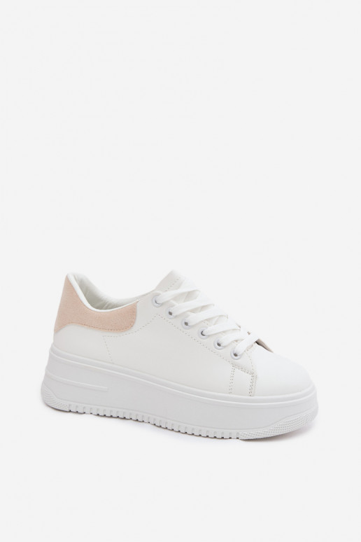 Sneakers model schoenen Dames met platformImitacji Skóry INit-beige Calinae