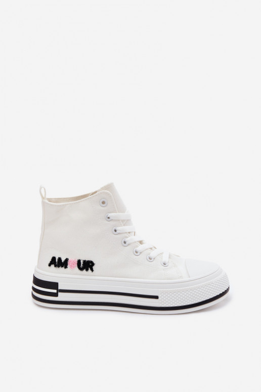 Witte hoge casual schoenen met platform Liline