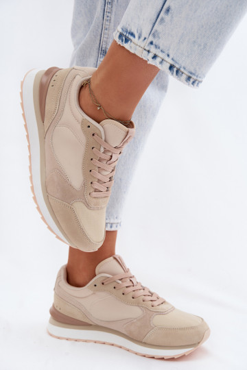 Zandkleurige dames sneakers van suede McArthur MA2512IN