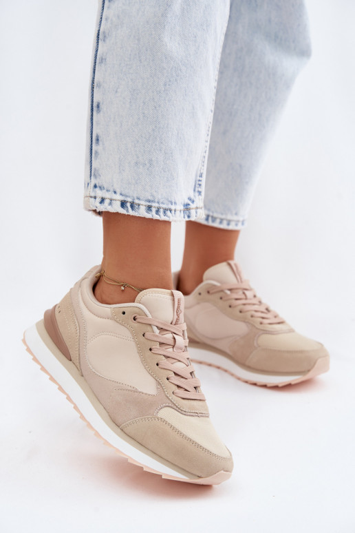 Zandkleurige dames sneakers van suede McArthur MA2512IN