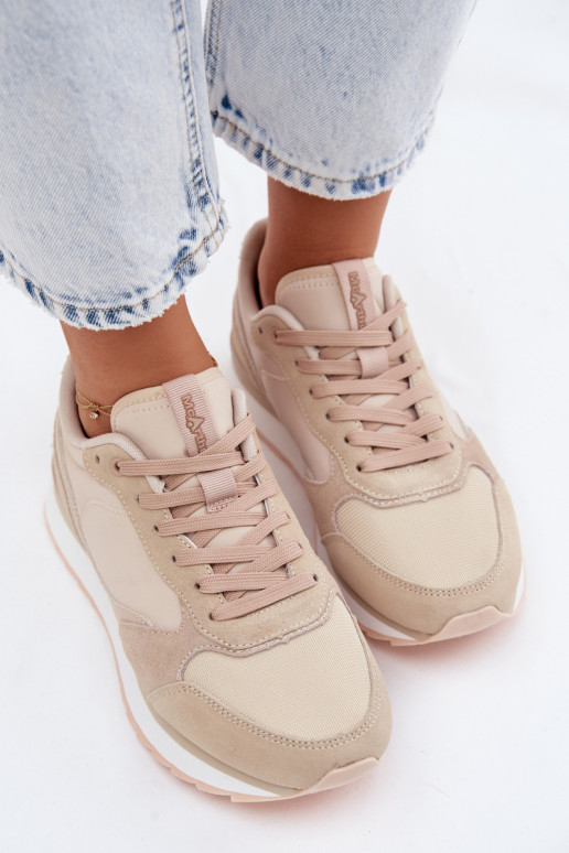 Zandkleurige dames sneakers van suede McArthur MA2512IN