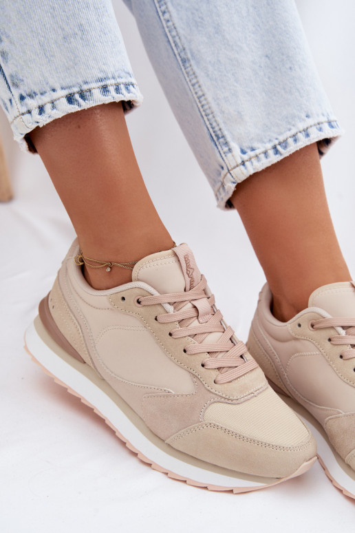 Zandkleurige dames sneakers van suede McArthur MA2512IN