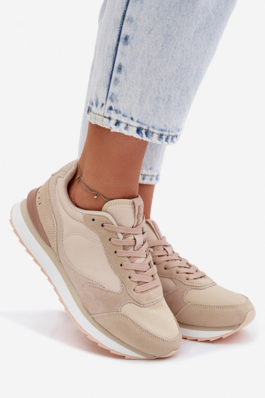 Zandkleurige dames sneakers van suede McArthur MA2512IN