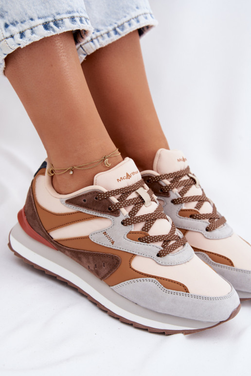 Sneakers model schoenen Dames van suède McArthur MA253IN bruine kleur