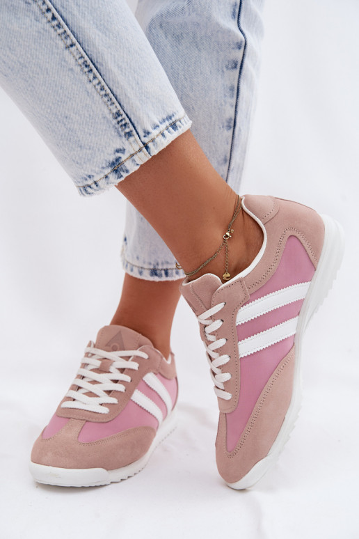 Roze dames sportschoenen van suede McArthur MA258IN
