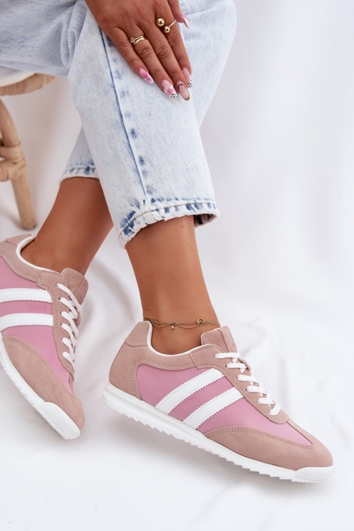 Roze dames sportschoenen van suede McArthur MA258IN