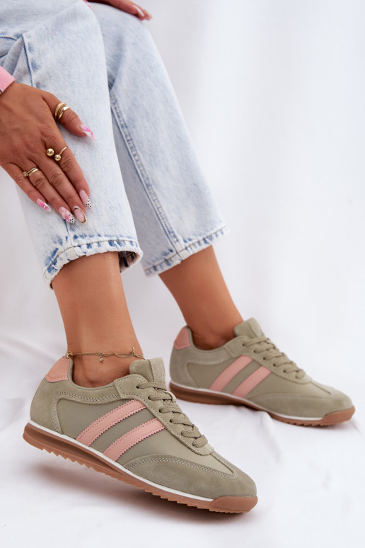 van suède Sneakers model schoenen sportschoenen Dames McArthur MA258IN groene kleur